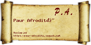 Paur Afrodité névjegykártya